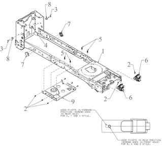 Frame Diagram and Parts List for XT2-GX54DKH (14AQA6TMA10)(2022) Cub Cadet Lawn Tractor